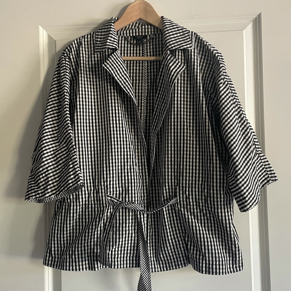 Talbots Gingham Tie Front Jacket